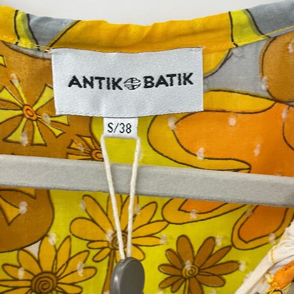 NWT Antik Batik S / 38 Bahia Blouse Top Long Sleeve Yellow *read description - Picture 9 of 16